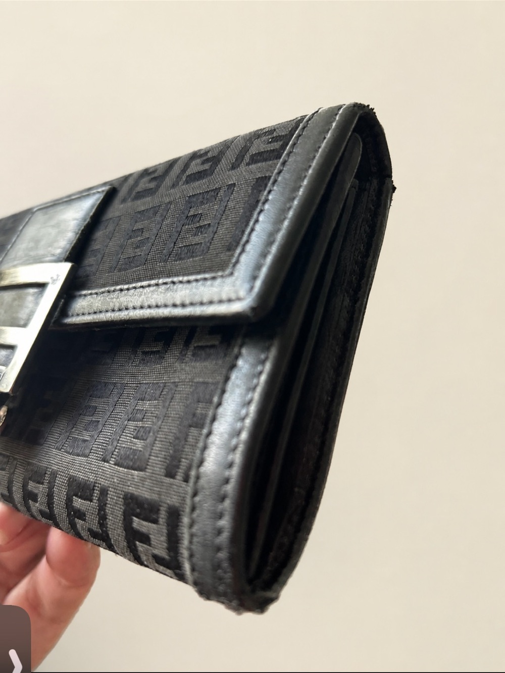 FENDI ZUCCHINO FF logo Canvas Continental Wallet GUC - Picture 3 of 9